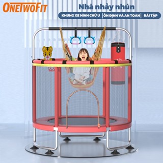  OneTwoFit Nhà Nhảy Nhún 140cm Nhà Bóng Cho Bé Trampoline Xà Đơn Tăng Chiều Cao Tải Trọng 250kg 