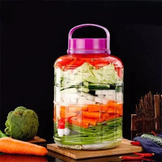 Bình, Hũ thuỷ tinh ngâm rượu 5L/ 10L có quai xách nắp tím, loại có vòi hoặc không vòi
