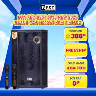 Loa kéo Best 6930 new 2025 | Bass 5 Tấc (1000W) Kèm 2 Micro