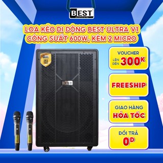 Loa kéo di động Best ULTRA V1 | Công suất 600W, Kèm 2 Micro