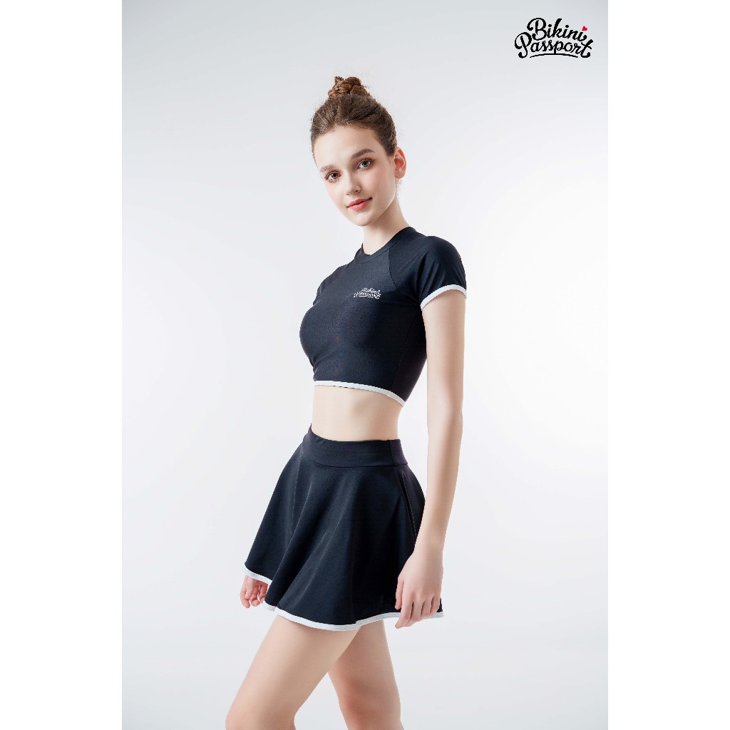 Đồ bơi NỮ BIKINI PASSPORT Hai mảnh LC dạng váy, áo tay ngắn có logo - màu Đen - BS1012_BL | BigBuy360 - bigbuy360.vn