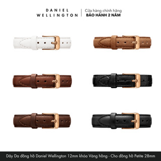 Dây da đồng hồ Daniel Wellington 12mm khóa màu vàng hồng - Cho đồng hồ Petite 28mm