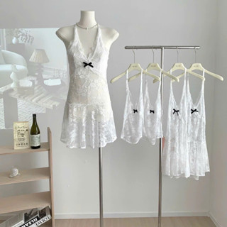 Váy áo ren nơ đen xuyên thấu 1 lớp không mút, Váy áo ôm body tôn dáng cho nữ dễ mix hotgirl 2025