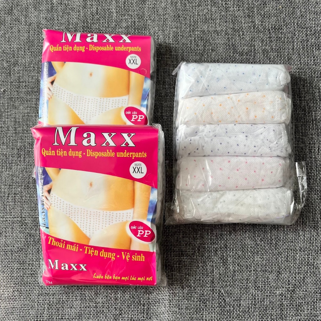 Gói 5 cái Quần lót giấy MAXX dùng 1 lần cho mẹ đi sinh và phụ nữ đi du lịch