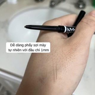 Kẻ Mày NYX Micro Brow Pencil. Chì Kẻ Mày Đầu Nhỏ 1mm. Phẩy Sợi Chân Mày. Chì Mày Màu Nâu