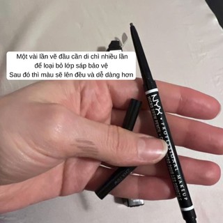 Kẻ Mày NYX Micro Brow Pencil. Chì Kẻ Mày Đầu Nhỏ 1mm. Phẩy Sợi Chân Mày. Chì Mày Màu Nâu