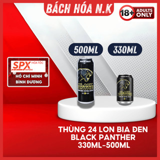 Bia Black Panther 8% - Bia Đen Campuchia - Bia Báo Đen - Thùng 24Lon*330ML - Bia Đen