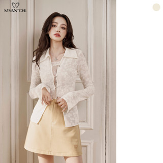 MYAN DESIGN Áo Ren Dài Tay Cổ Đức Dáng Ôm Thời Trang Thanh Lịch ASS250101