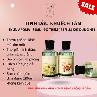  Tinh dầu khuếch tán thơm phòng bổ sung Eyun Aroma   refill đổ thêm vào lọ cũ khi hết  - 180ml 