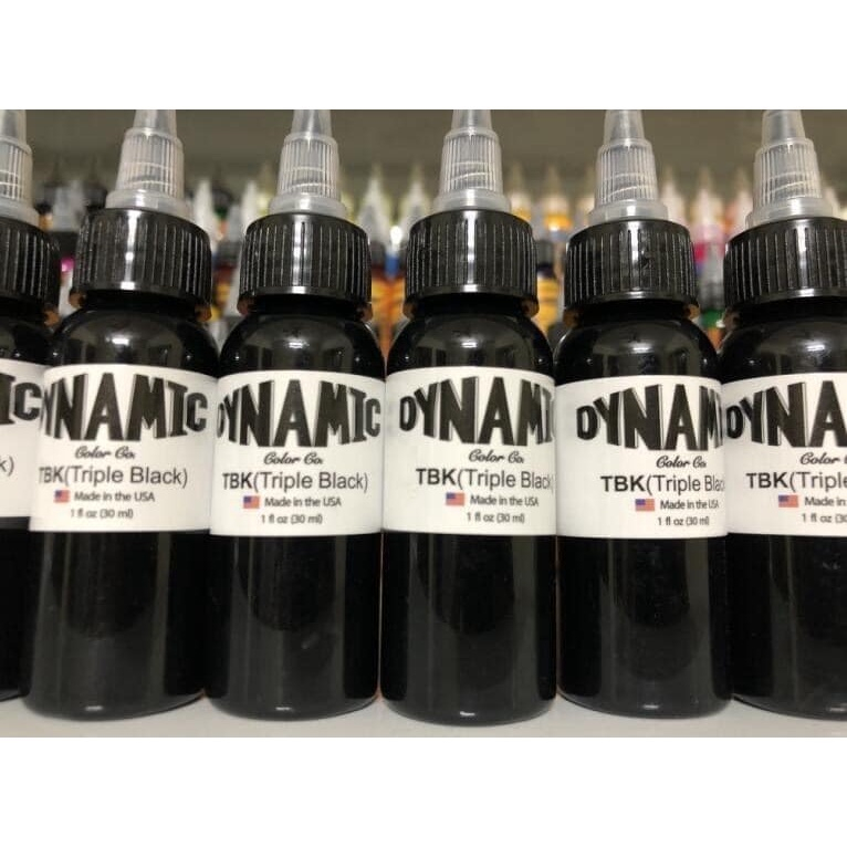 Mực xăm hình chai chiết Dynamic TBK 30ml, mực siêu đen Triple Black, dụng cụ tattoo