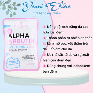   Chuẩn Thái  Túi 10 Viên Bột Kích Trắng Và Dưỡng Trắng Da Alpha Arbutin Whitening Plus Precious Skin 
