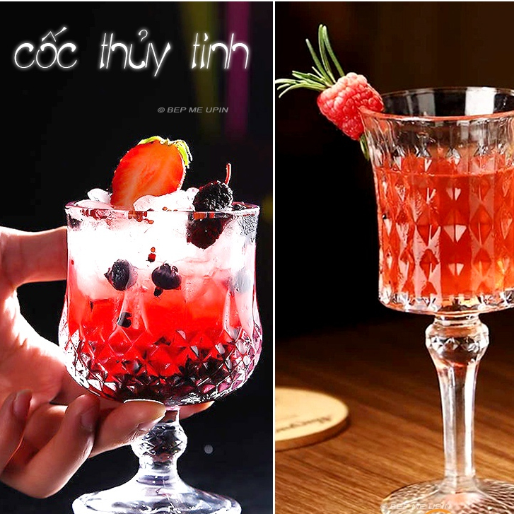 Ly thuỷ tinh pha lê cocktail có chân dung tích 150ML-200ML