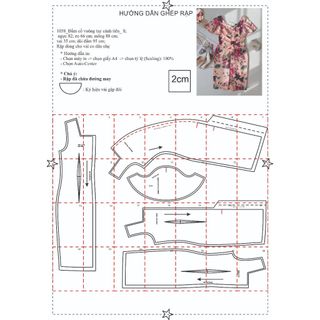 Rập giấy A0 mã 1058 - đầm cổ vuông