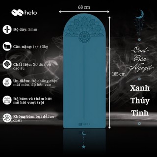 Thảm Tập Yoga Oval Bán Nguyệt Chất Liệu Xơ Dừa Chống Trượt Tặng Kèm Túi và Nước Vệ Sinh 