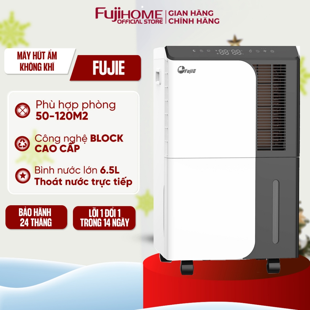 Máy hút ẩm không khí 50m2-100m2 FUJIE Nhập khẩu, máy hút ẩm công nghiệp công nghệ máy nén Block phòng khách phòng ngủ
