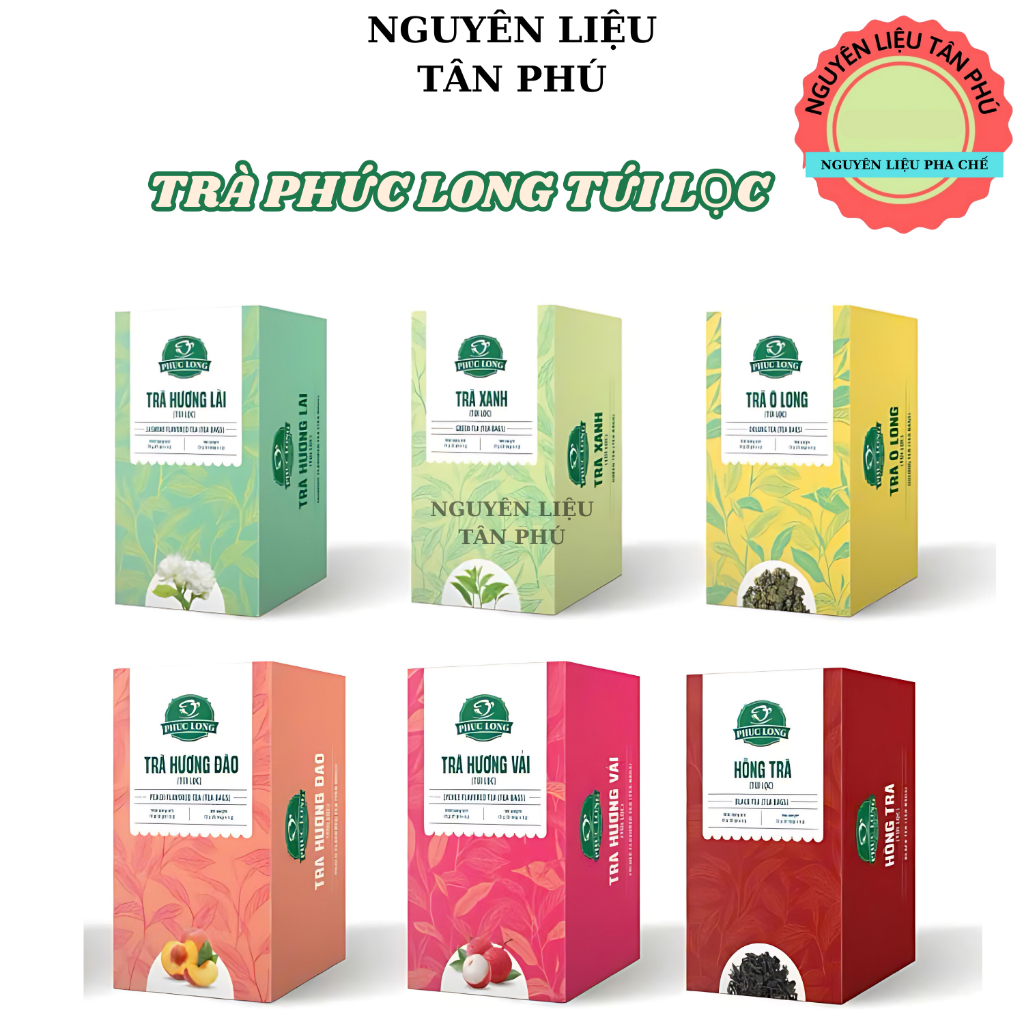 TRÀ ĐÀO, DÂU, VẢI... PHÚC LONG TÚI LỌC -