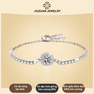  Lắc tay bạc nữ đính đá  mossanite 7 ly dây rút tùy chỉnh lắc tay kim cương kiểm định GRA JIU ZUAN phụ kiện thời trang 