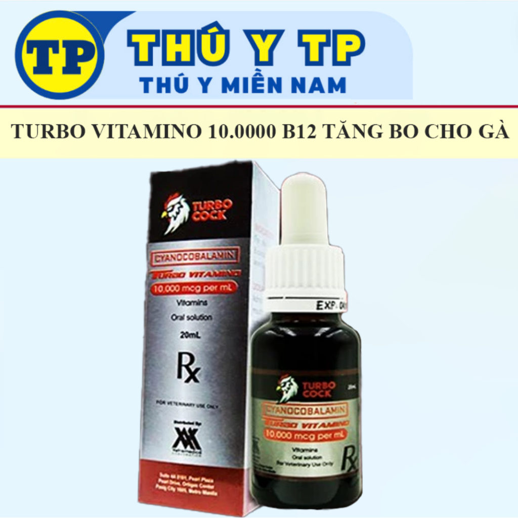 TURBO VITAMIN B12 10.000 tăng bo lên máu cho gà đá