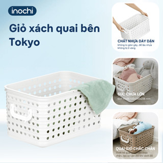 Giỏ đựng quần áo Inochi để đồ đi sinh có nắp nhựa cho mẹ và bé tiện dụng, an toàn