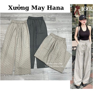  Quần Suông Ống Rộng In Hoạ Tiết Tim Vải Gold Hàn Hot Trend 