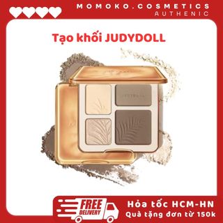  Judydoll - Bảng Phấn Tạo Khối Bắt Sáng 3D Màu Lì Và Màu Nhũ Tự Nhiên Lâu Trôi Chống Nước 9g 