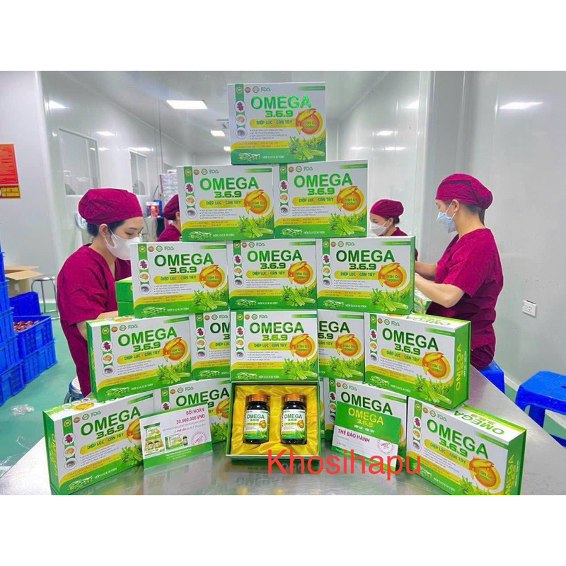 Set 2 lọ Omega 369 Diệp lục Cần tây Dầu cá Dầu gấc giúp sáng mắt ngừa xơ vữa động mạch tốt cho tim mạch đẹp da