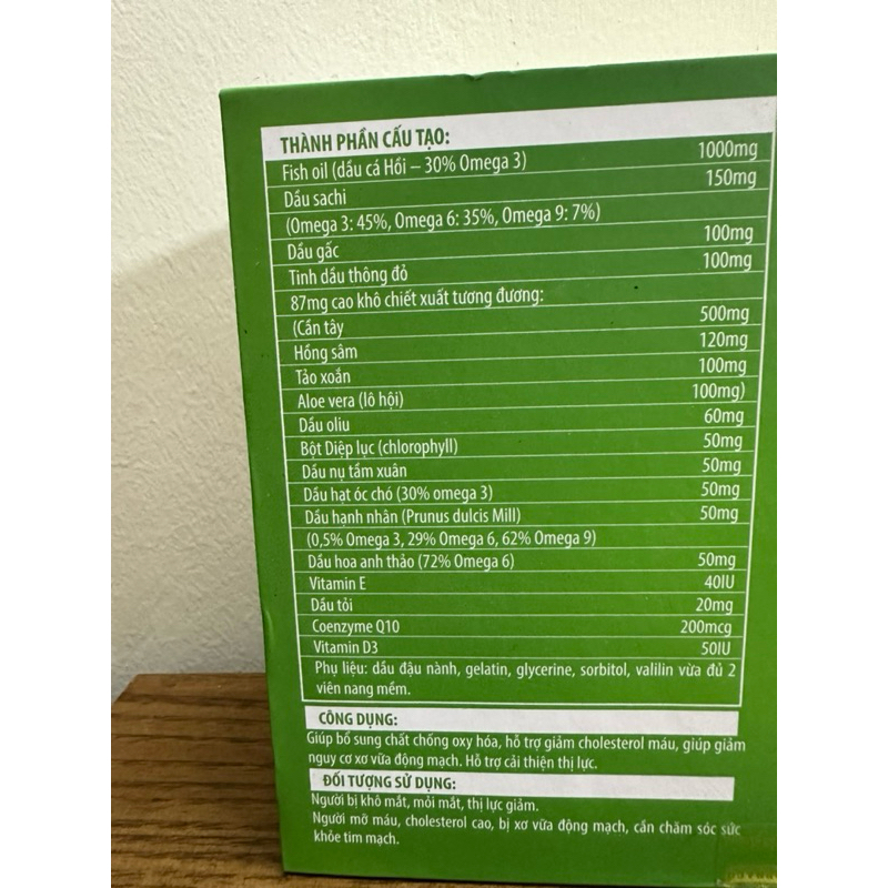 Set 2 lọ Omega 369 Diệp lục Cần tây Dầu cá Dầu gấc giúp sáng mắt ngừa xơ vữa động mạch tốt cho tim mạch đẹp da