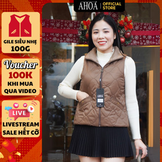 Áo Phao Ghile Nữ Cổ Cao, Áo Phao Ghile Trần Bông Cao Cấp Dáng Ngắn AHOA GL01