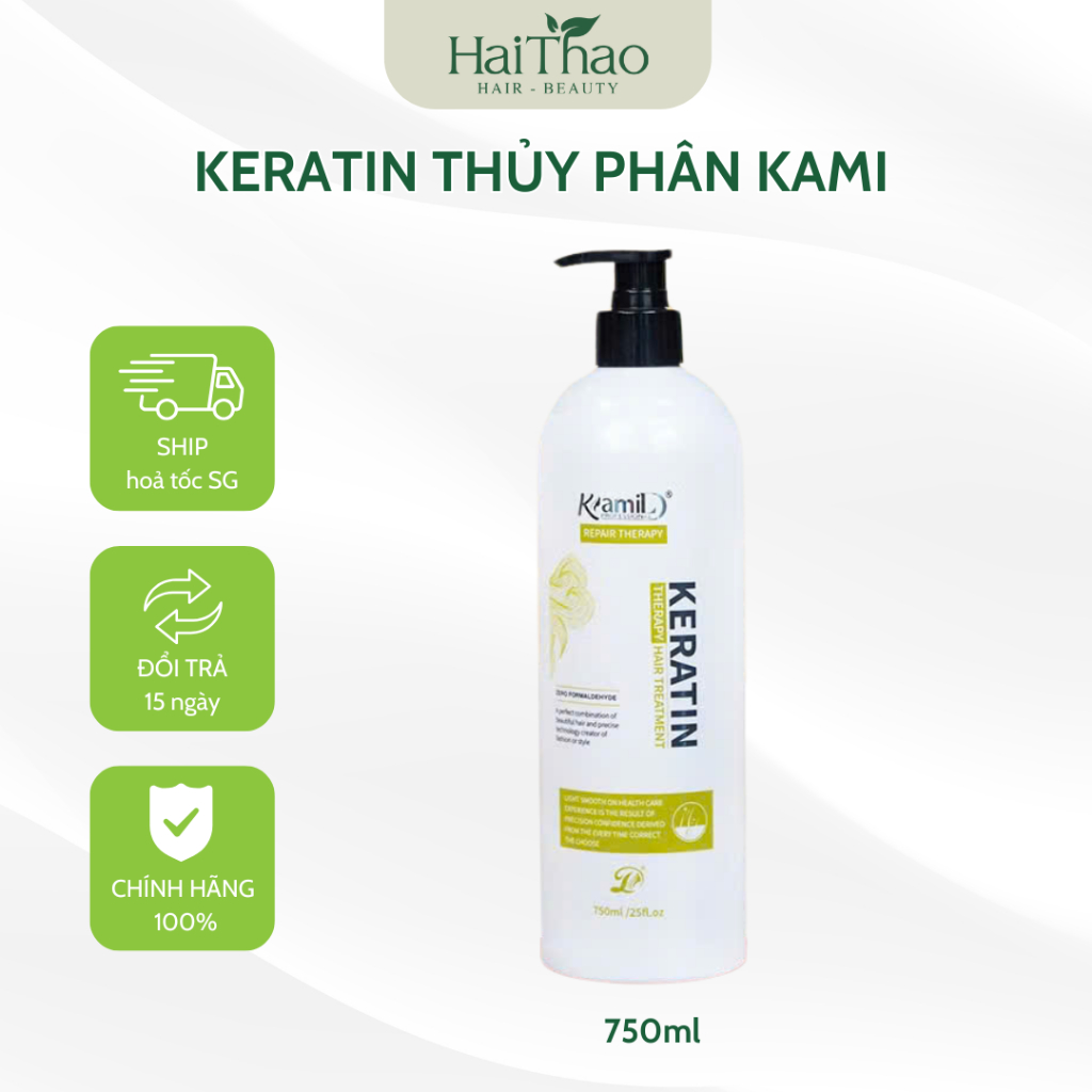 KERATIN KAMI THUỶ PHÂN NGUYÊN CHẤT phục hồi tóc nát, hư tổn, tóc tẩy 750ml