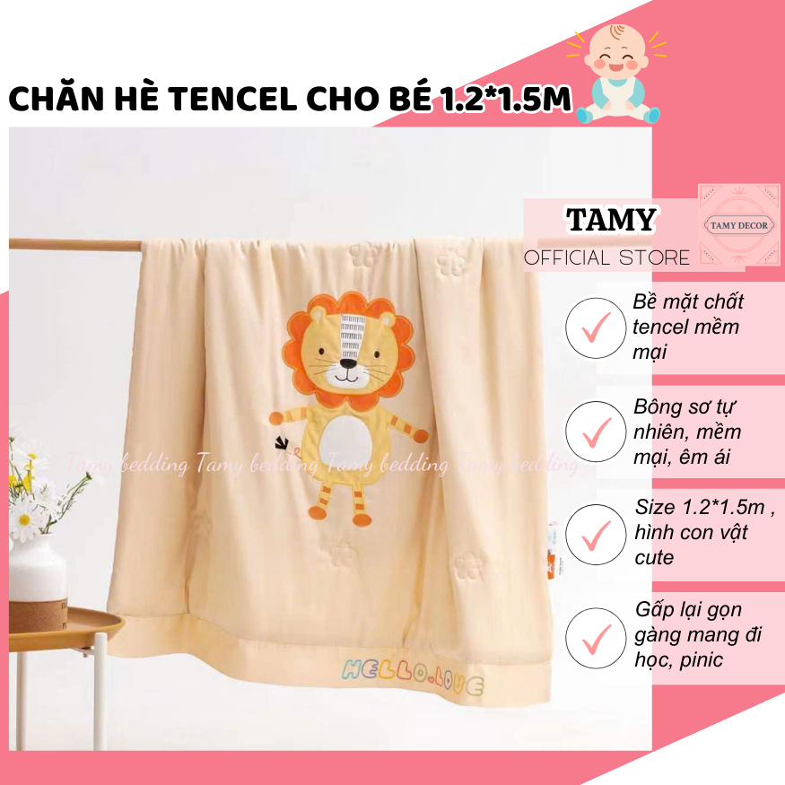 Chăn hè tencel cho bé Tamy Bedding chăn hè cho bé đến lớp chất tencel mát mẻ cho mùa hè kích thước 1