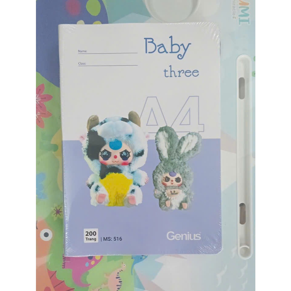 Sổ kẻ ngang Baby Three A4 200 trang Genius / Sổ kẻ ngang BabyThree 200 trang