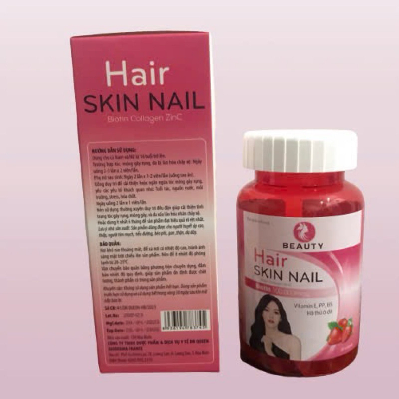 Viên kẹo nhai Nhanh mọc tóc đen tóc chống rụng tóc Hair SKIN NAIL Biotin Collagen ZinC bổ sung dưỡng chất cho tóc khoẻ