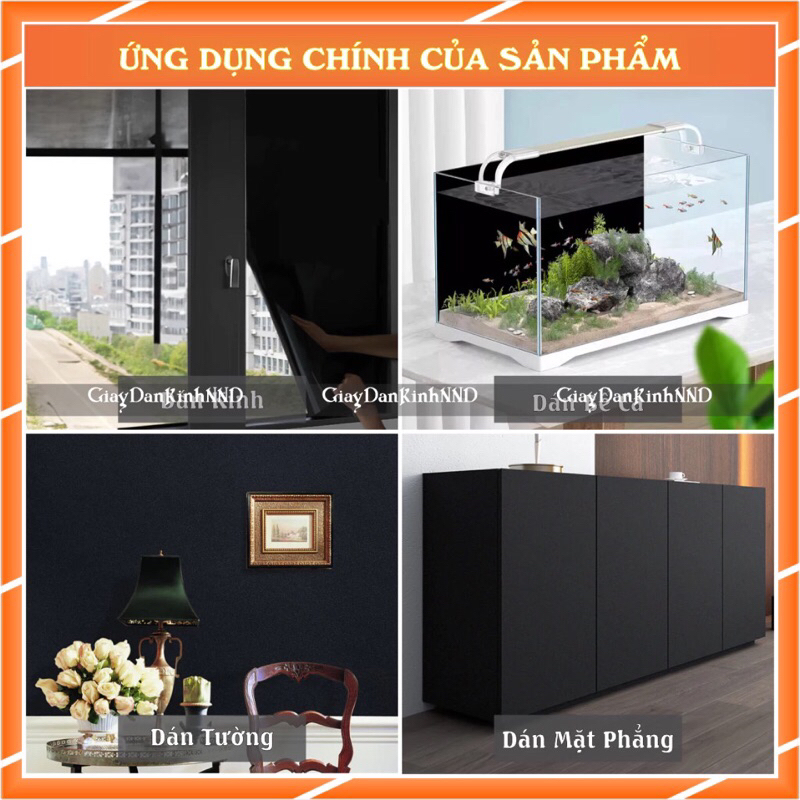 Decal Màu Đen Dán Kính Chắn Sáng, Chống Nắng, Dán Kính Bể Cá, Dán Tường Đủ Kích Thước.