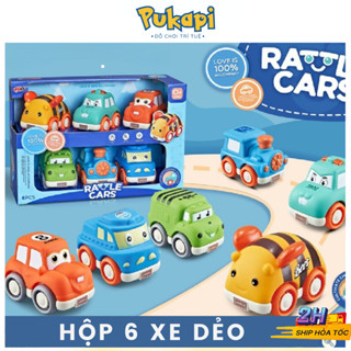 Set 6 Xe Rattle Cars Hoạt Hình Xe Đồ Chơi Dành Cho Bé Hộp 6 Xe Từ 1 Tuổi Nhựa Dẻo Siêu Bền - Đồ Chơi Cho Bé PUKAPI