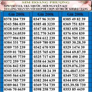 Sim số đẹp viettel đồng giá 200k