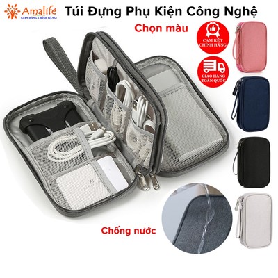 Túi Đựng Phụ Kiện Công Nghệ Không Thấm Nước, Đựng Đa Năng Điện Thoại Có Quai Xách Mini Đi Du Lịch Chính Hãng Amalife