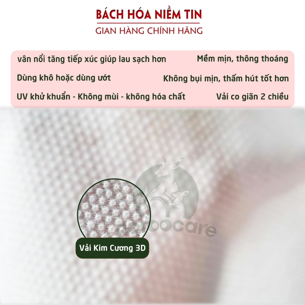 Khăn ước không mùi - an toàn cho bé, không parabens , không hóa chất - gói 100 tờ loại to, 750gam