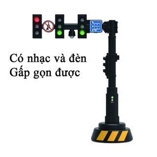 Mô hình đèn giao thông KAVY có nhạc và đèn tự chạy có thể gấp gọn có 3 cột đèn