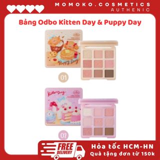 [ODBO] Bảng Phấn Mắt 9 Ô Odbo Kitten Day & Puppy Day Mèo & Cún Con Tặng Kèm Kẹp Tóc Sweet Munch 9g