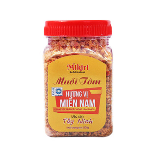 Muối Tôm Tây Ninh Mikiri Hủ 80g - Vị Cay Thơm Mặn Ngọt Đậm Đà, Chấm Trái Cây, Hải Sản Siêu Cuốn