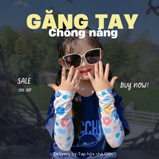 Găng tay chống nắng trẻ em, găng tay chống nắng cho bé, găng tay chống nắng vải mềm xinh xắn