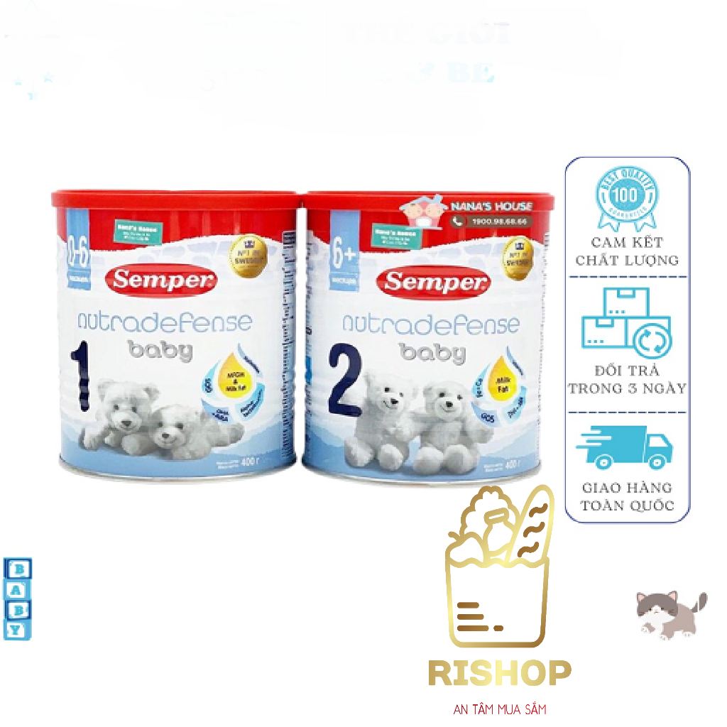 Sữa bột Semper của Nga hộp 400gr  số 1,2