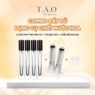 Combo dụng cụ chiết nước hoa, mỹ phẩm đầy đủ có cả chai thuỷ tinh và dụng cụ chiết