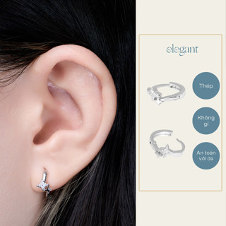 Khuyên tai vòng đá CRYSTAL SPARKLING HOOP Elegant (Giá 1 chiếc)