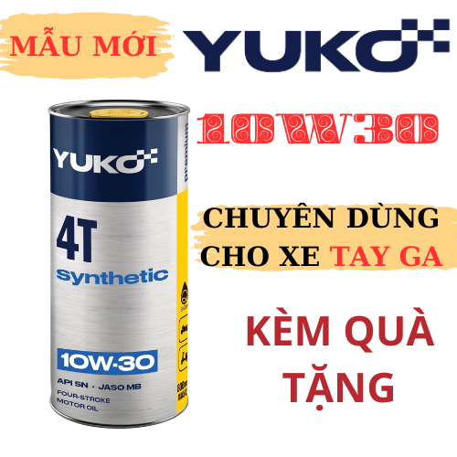 Nhớt Xe Ga YUKO SYNTHETIC 10W30 0.8L, Nhớt Tổng Hợp Cao Cấp Nhập Châu Âu - Yuko 10w30