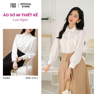 Áo Sơ Mi Công Sở Nữ FACI Chất Lụa Ngọc Trai Cao Cấp Dáng Suông Cổ Đức Thiết Kế Thanh Lịch FA263