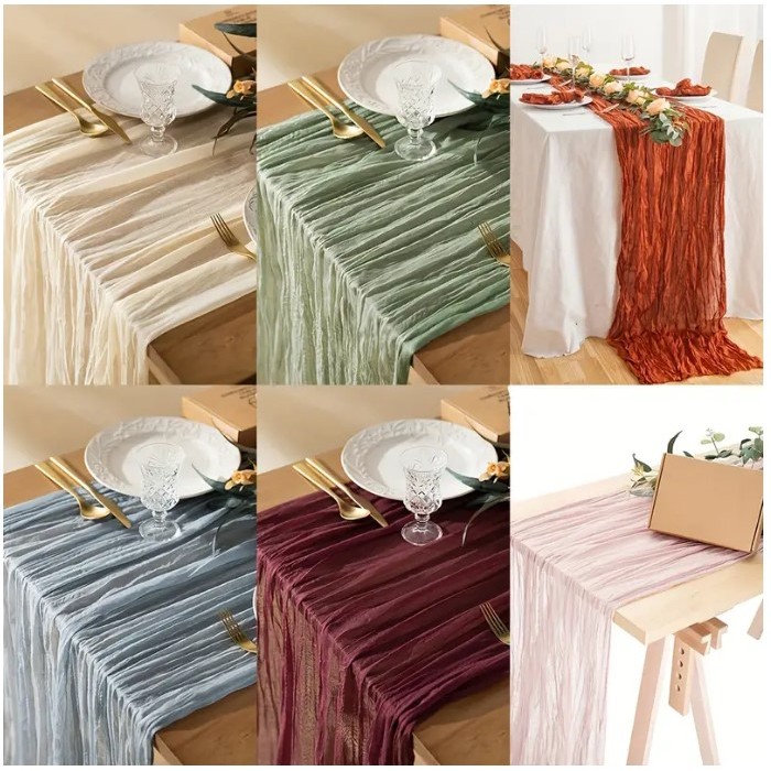 (COTTON VINTAGE) Khăn trải decor bàn ăn phong cách Bắc Âu. vải lưới mùng trang trí chụp ảnh