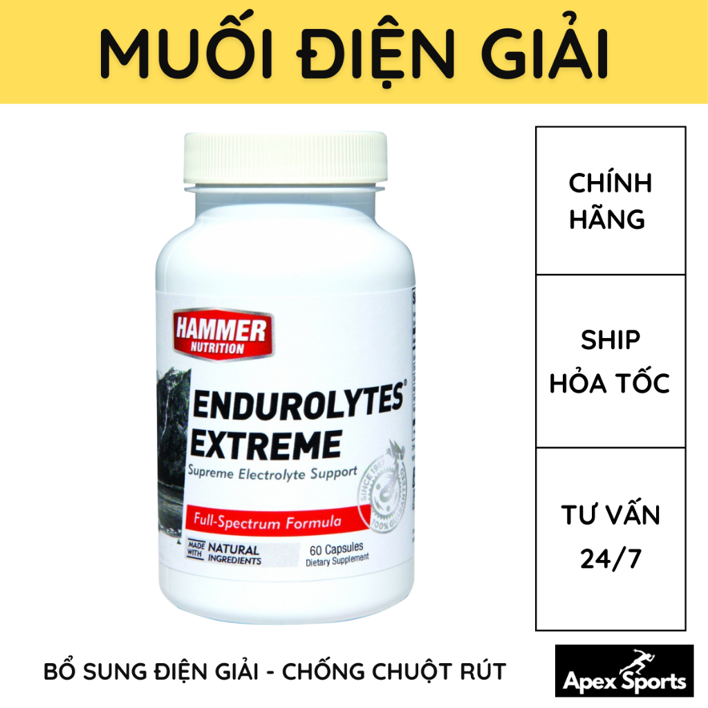 Muối điện giải Hammer Nutrition Endurolytes Extreme lọ 120 viên
