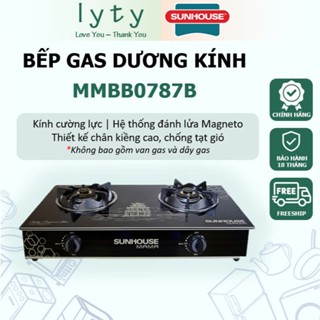 Bếp ga đôi dương kính Sunhouse Mama MMBB0787B | Siêu Bền | Mới 100% Chính Hãng - Bảo Hành 18 Tháng