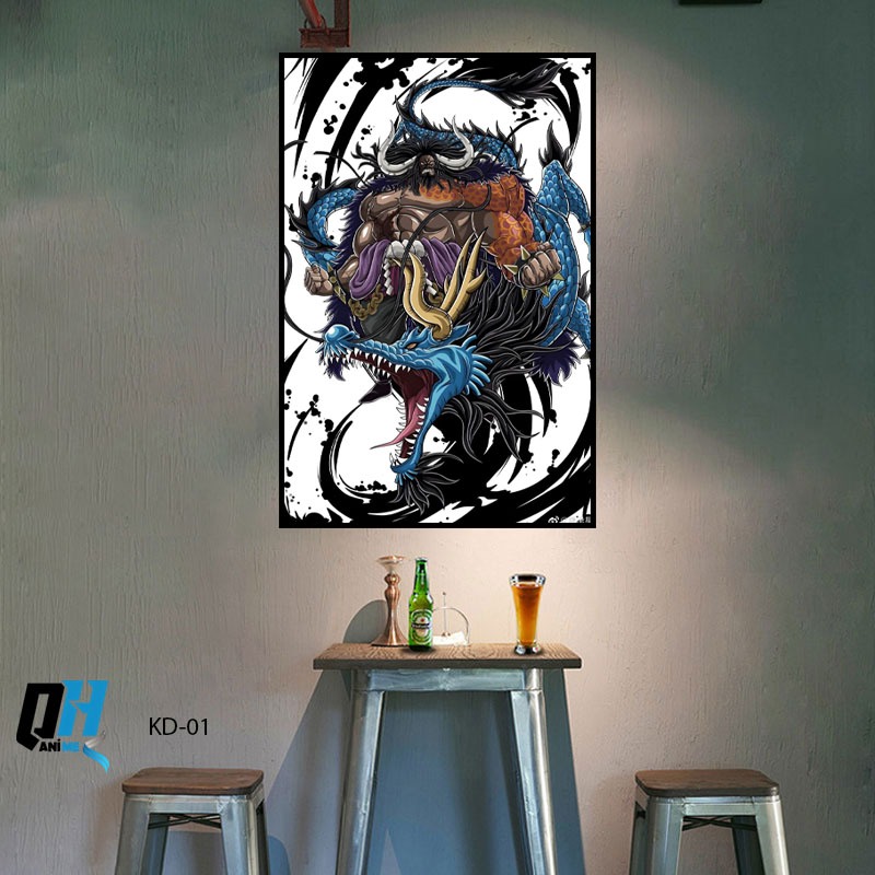 Tranh Dán Tường One Piece Kaido,Dán Tường Fomex 5mm, Tranh Anime, Decor Phòng Ngủ, Phòng Game,Livest